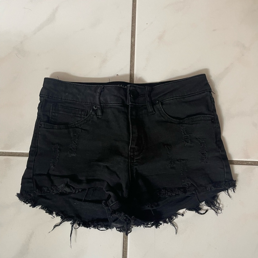 Angel Kiss Black Jean Shorts
